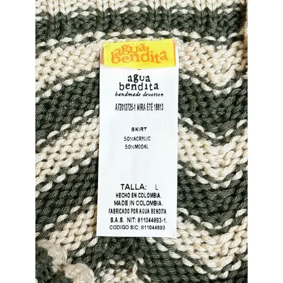 Agua Bendita Crochet Emory Crop Top & Mira Ete Skirt Set Chevron M/L - Picture 9 of 9